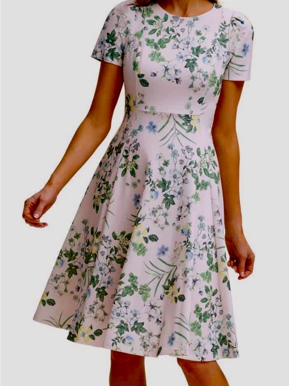 Calvin Klein Pink Floral Fit & Flare Dress Size 12